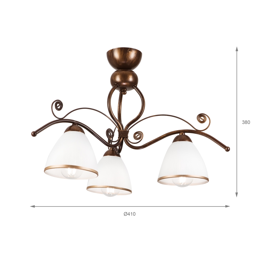 Brilagi - Пристельова LED люстра ANTICO 3xE27/60W/230V бронза патина