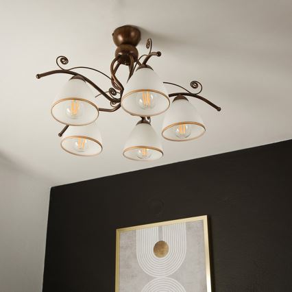 Brilagi - Пристельова LED люстра ANTICO 5xE27/60W/230V бронза патина