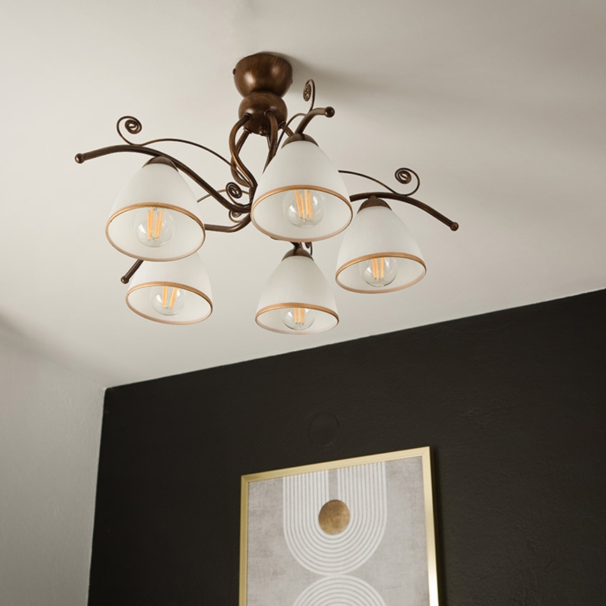 Brilagi - Пристельова LED люстра ANTICO 5xE27/60W/230V бронза патина