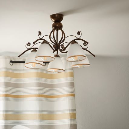 Brilagi - Пристельова LED люстра ANTICO 5xE27/60W/230V бронза патина