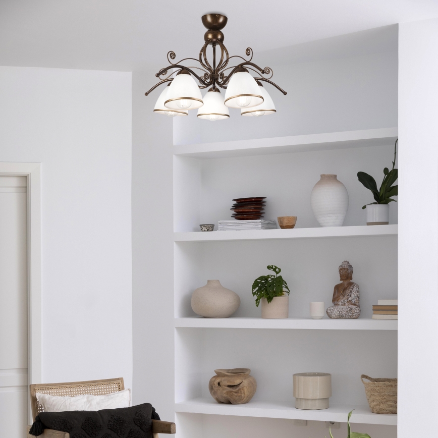 Brilagi - Пристельова LED люстра ANTICO 5xE27/60W/230V бронза патина