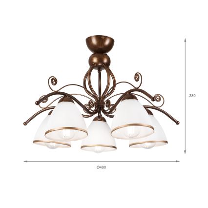 Brilagi - Пристельова LED люстра ANTICO 5xE27/60W/230V бронза патина