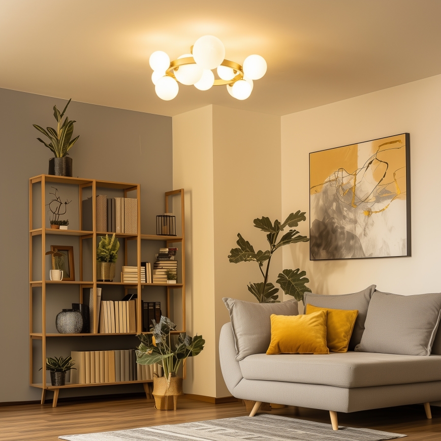 Brilagi - Пристельова LED люстра MILLA 10xG9/3W/230V золотий/білий