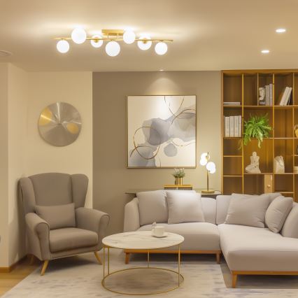 Brilagi - Пристельова LED люстра MILLA 7xG9/3W/230V золотий/білий