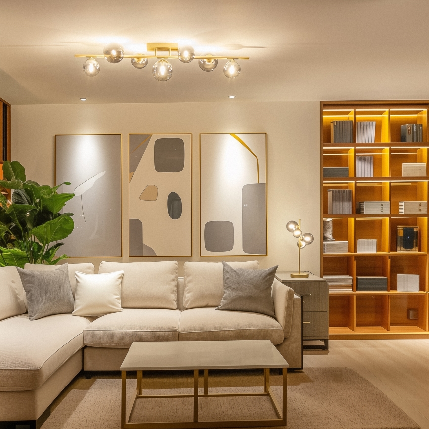 Brilagi - Пристельова LED люстра MILLA 7xG9/3W/230V золотий/димчастий