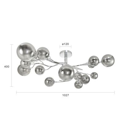 Brilagi - Пристельова LED люстра MISTEL 15xG9/3W/230V глянцевий хром/димчастий