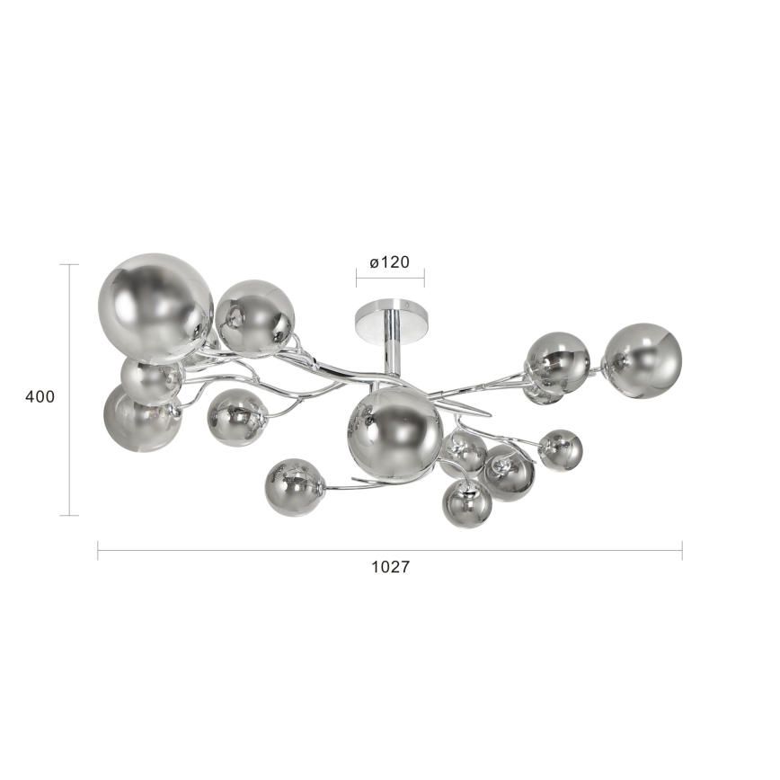 Brilagi - Пристельова LED люстра MISTEL 15xG9/3W/230V глянцевий хром/димчастий
