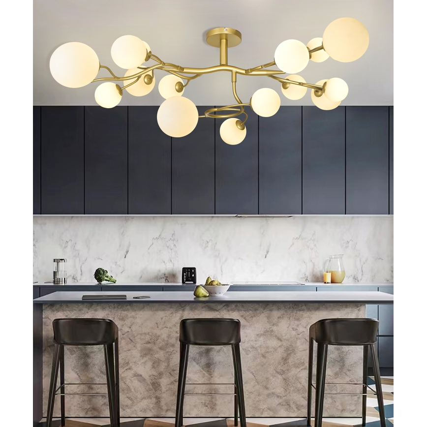 Brilagi - Пристельова LED люстра MISTEL 15xG9/3W/230V золотий/білий