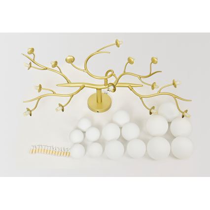 Brilagi - Пристельова LED люстра MISTEL 15xG9/3W/230V золотий/білий
