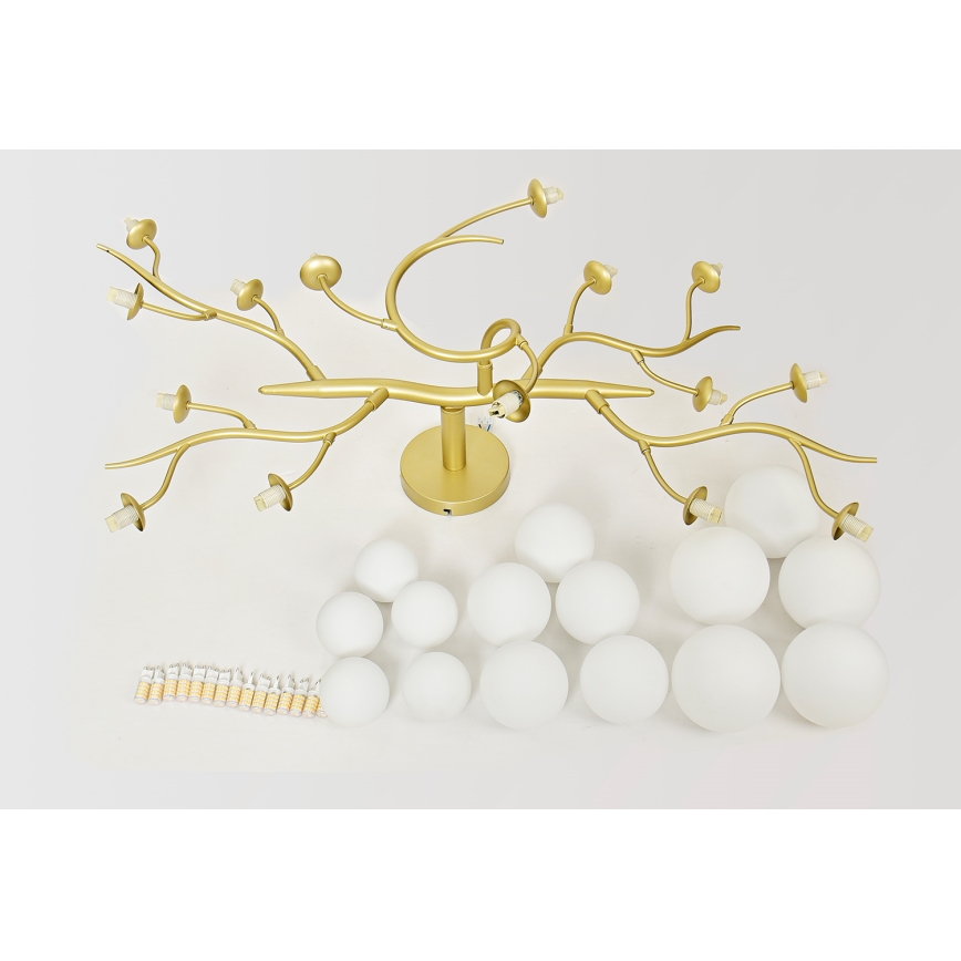 Brilagi - Пристельова LED люстра MISTEL 15xG9/3W/230V золотий/білий
