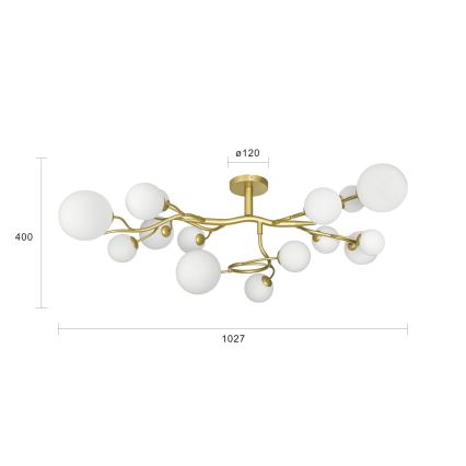 Brilagi - Пристельова LED люстра MISTEL 15xG9/3W/230V золотий/білий