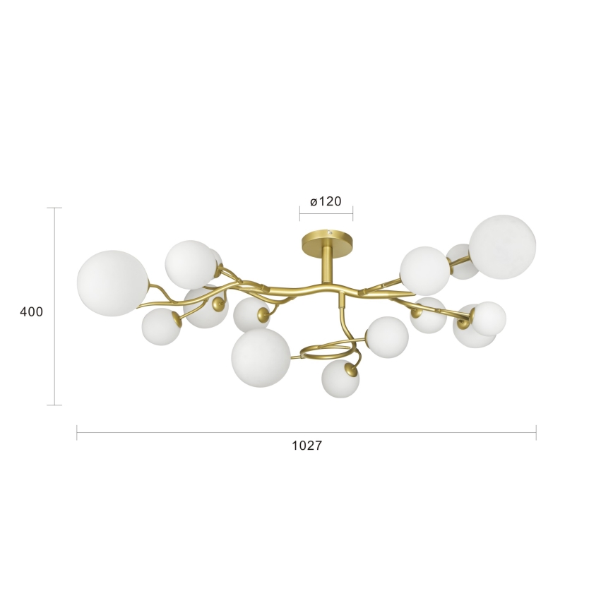 Brilagi - Пристельова LED люстра MISTEL 15xG9/3W/230V золотий/білий