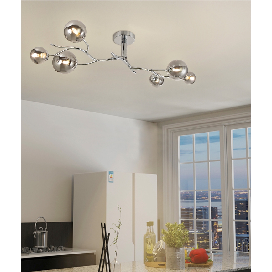 Brilagi - Пристельова LED люстра MISTEL 6xG9/3W/230V глянцевий хром/димчастий