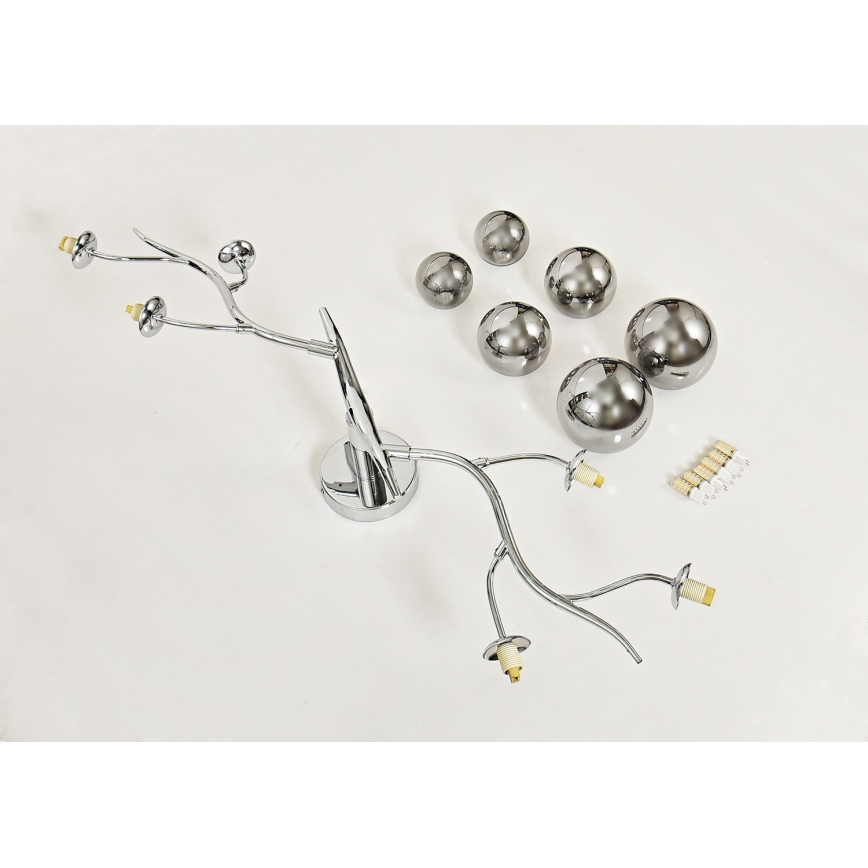 Brilagi - Пристельова LED люстра MISTEL 6xG9/3W/230V глянцевий хром/димчастий