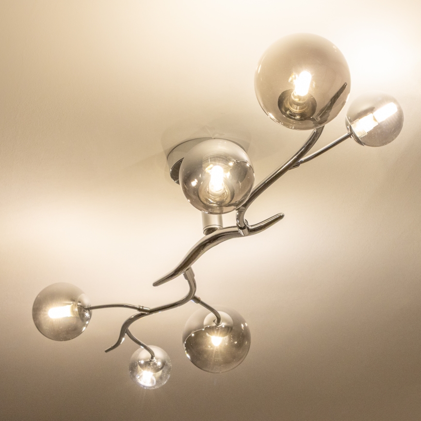 Brilagi - Пристельова LED люстра MISTEL 6xG9/3W/230V глянцевий хром/димчастий