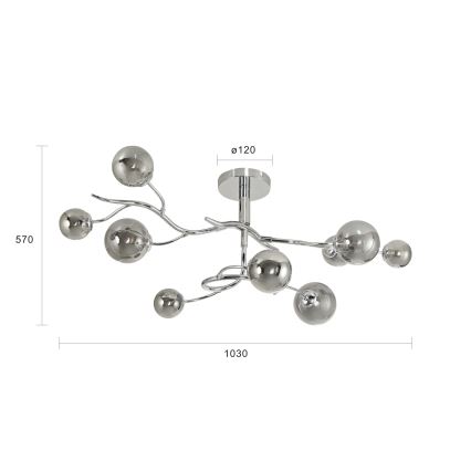 Brilagi - Пристельова LED люстра MISTEL 9xG9/3W/230V глянцевий хром/димчастий