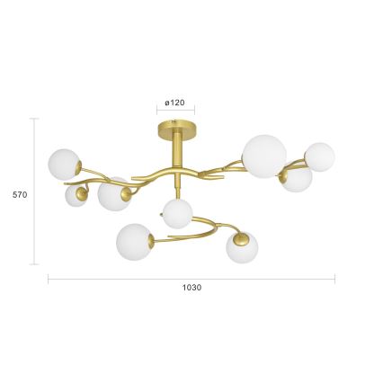 Brilagi - Пристельова LED люстра MISTEL 9xG9/3W/230V золотий/білий
