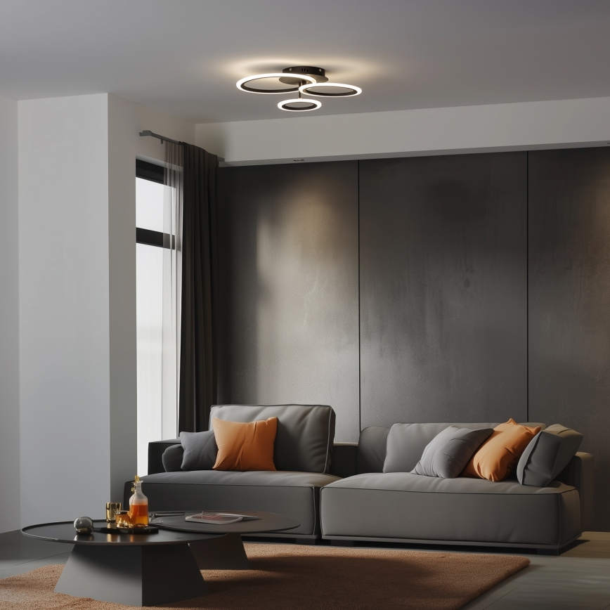 Brilagi - Пристельова LED люстра з регулюванням яскравості ORBITS LED/40W/230V 3000-6500K чорний + пульт дистанційного керування