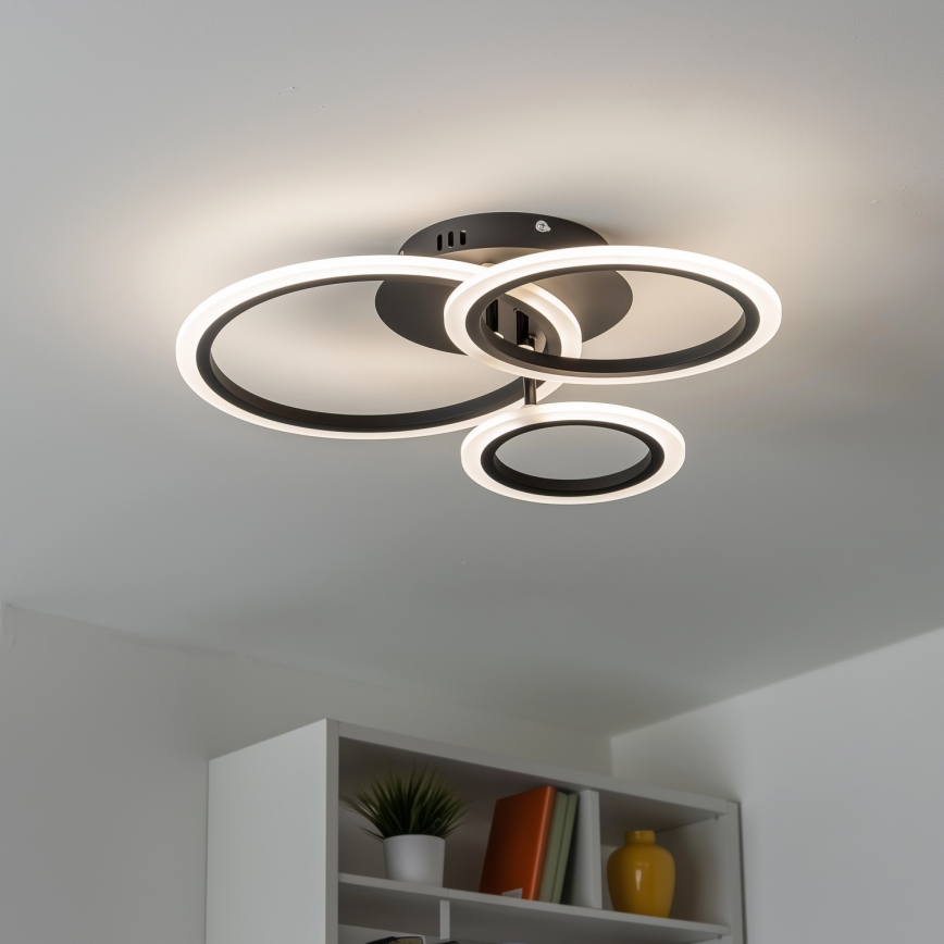 Brilagi - Пристельова LED люстра з регулюванням яскравості ORBITS LED/40W/230V 3000-6500K чорний + пульт дистанційного керування
