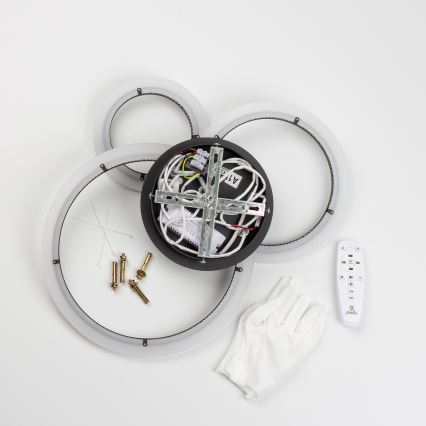 Brilagi - Пристельова LED люстра з регулюванням яскравості ORBITS LED/40W/230V 3000-6500K чорний + пульт дистанційного керування