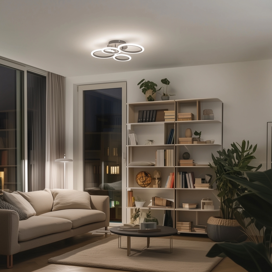 Brilagi - Пристельова LED люстра з регулюванням яскравості ORBITS LED/50W/230V 3000-6500K антрацит + пульт дистанційного керування