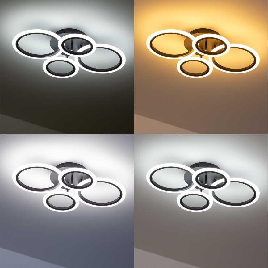 Brilagi - Пристельова LED люстра з регулюванням яскравості ORBITS LED/50W/230V 3000-6500K антрацит + пульт дистанційного керування