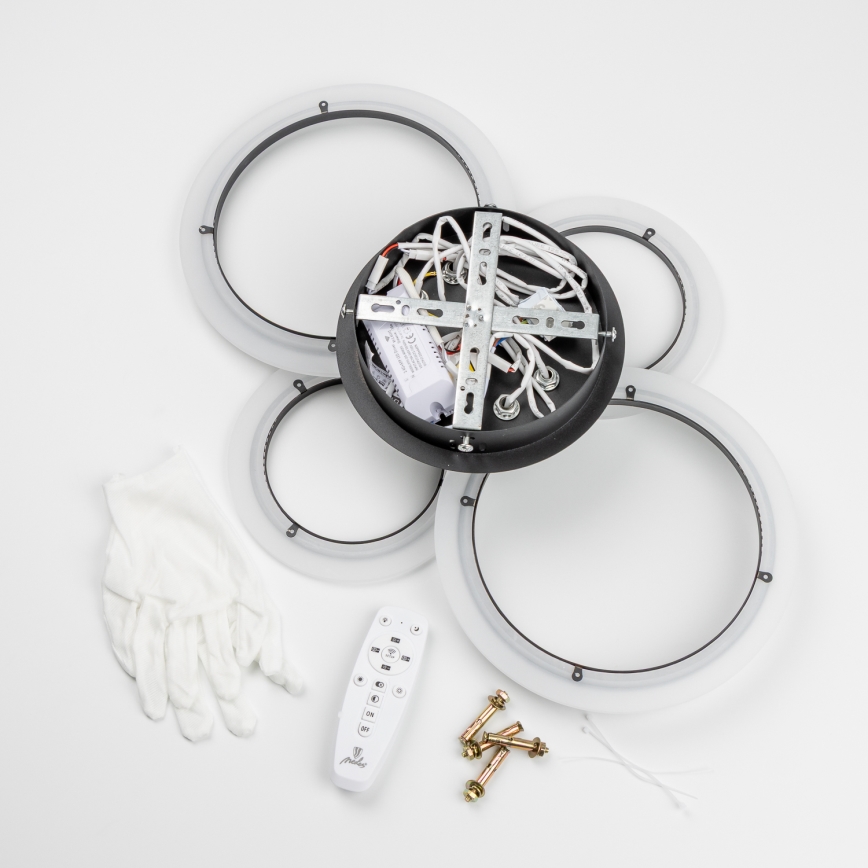 Brilagi - Пристельова LED люстра з регулюванням яскравості ORBITS LED/50W/230V 3000-6500K антрацит + пульт дистанційного керування
