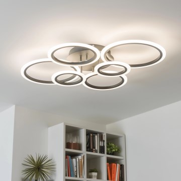 Brilagi - Пристельова LED люстра з регулюванням яскравості ORBITS LED/85W/230V 3000-6500K антрацит + пульт дистанційного керування