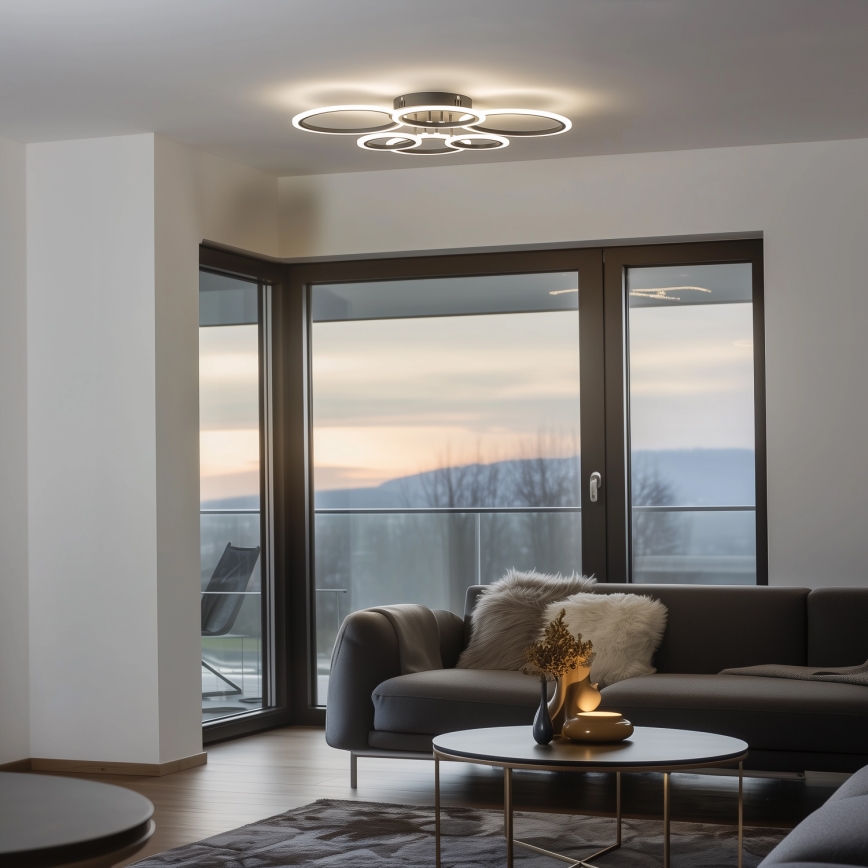 Brilagi - Пристельова LED люстра з регулюванням яскравості ORBITS LED/85W/230V 3000-6500K антрацит + пульт дистанційного керування