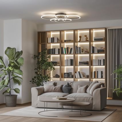Brilagi - Пристельова LED люстра з регулюванням яскравості ORBITS LED/85W/230V 3000-6500K чорний + пульт дистанційного керування