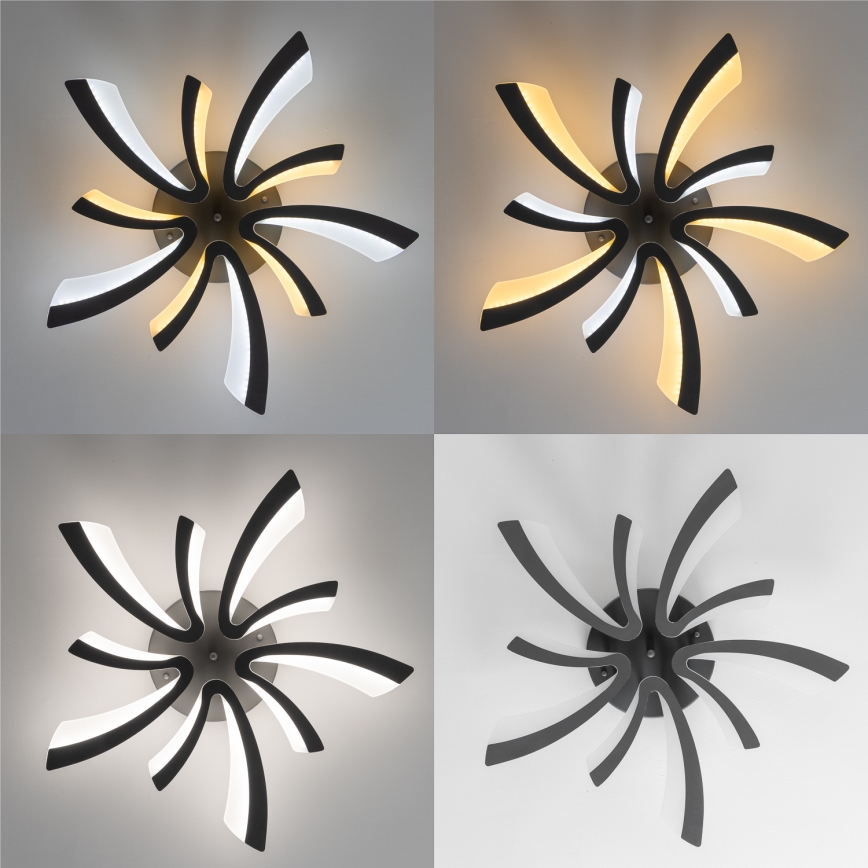 Brilagi - Пристельова LED люстра з регулюванням яскравості TWIST LED/55W/230V 3000-6500K антрацит + пульт дистанційного керування