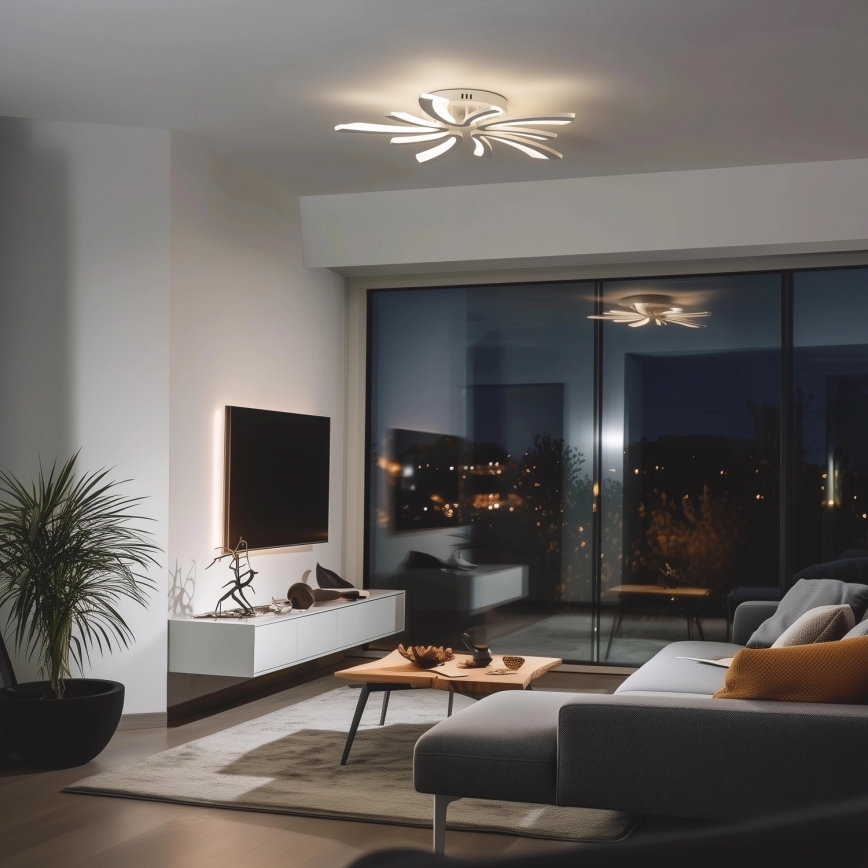Brilagi - Пристельова LED люстра з регулюванням яскравості TWIST LED/55W/230V 3000-6500K білий + пульт дистанційного керування