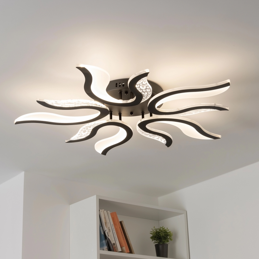 Brilagi - Пристельова LED люстра з регулюванням яскравості TWIST LED/65W/230V 3000-6500K чорний + пульт дистанційного керування