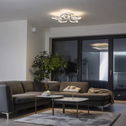 Brilagi - Пристельова LED люстра з регулюванням яскравості TWIST LED/80W/230V 3000-6500K білий + пульт дистанційного керування