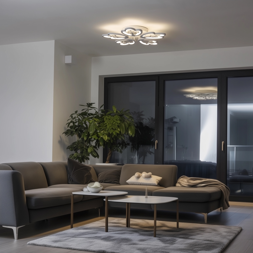 Brilagi - Пристельова LED люстра з регулюванням яскравості TWIST LED/80W/230V 3000-6500K білий + пульт дистанційного керування