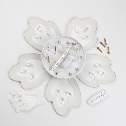 Brilagi - Пристельова LED люстра з регулюванням яскравості TWIST LED/80W/230V 3000-6500K білий + пульт дистанційного керування