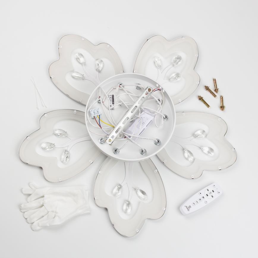 Brilagi - Пристельова LED люстра з регулюванням яскравості TWIST LED/80W/230V 3000-6500K білий + пульт дистанційного керування