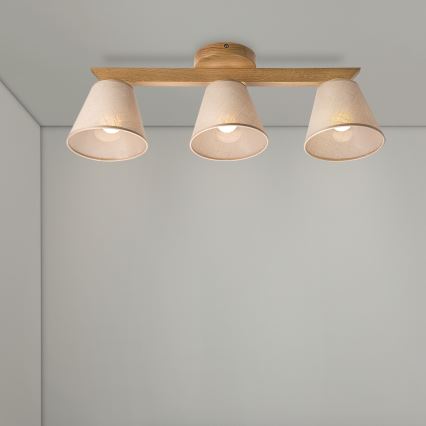 Brilagi - Пристельова люстра ANTHONY 3xE14/40W/230V дуб/бежевий