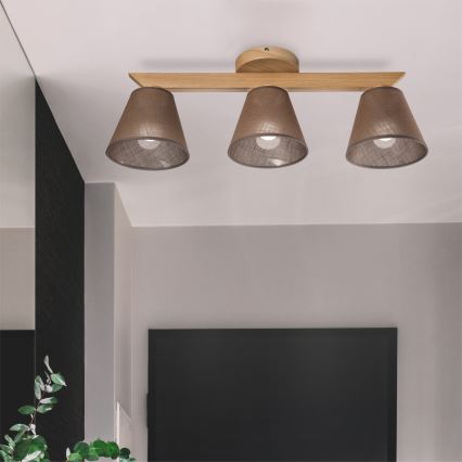 Brilagi - Пристельова люстра ANTHONY 3xE14/40W/230V дуб/коричневий