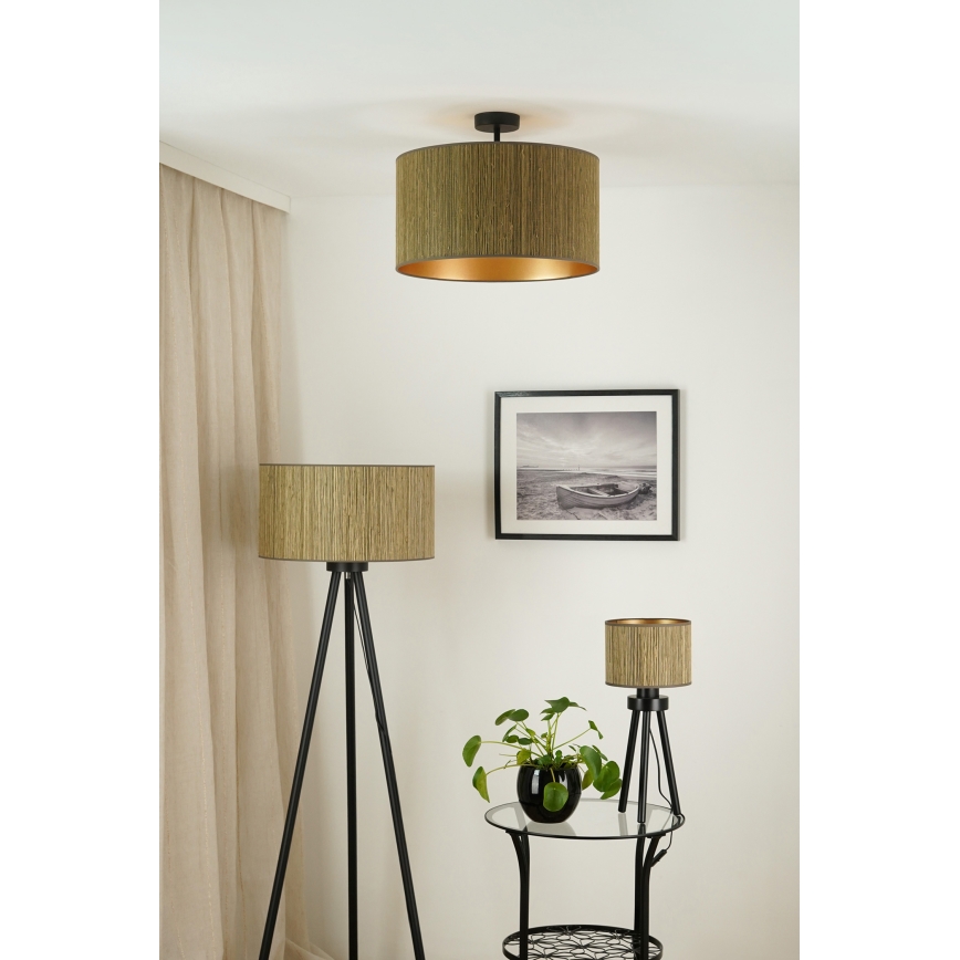 Brilagi - Пристельова люстра BOSTON ROLLER 1xE27/15W/230V діаметр 45 см солома коричневий/золотий