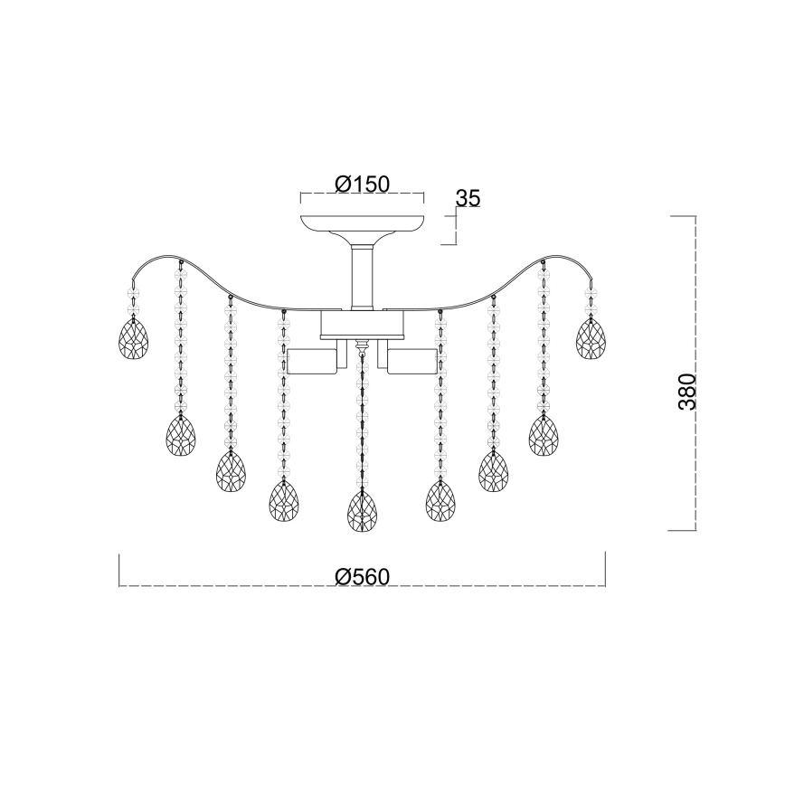 Brilagi - Пристельова люстра CRYSTAL 6xE14/60W/230V глянцевий хром