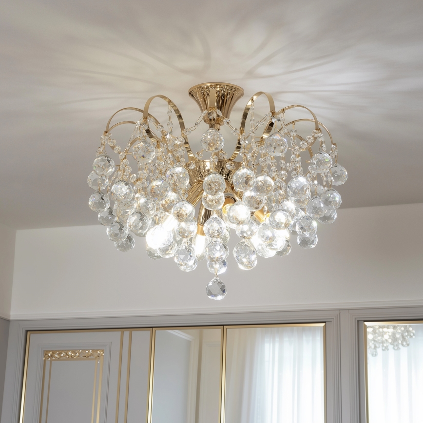 Brilagi - Пристельова люстра CRYSTAL 6xE14/60W/230V золотий