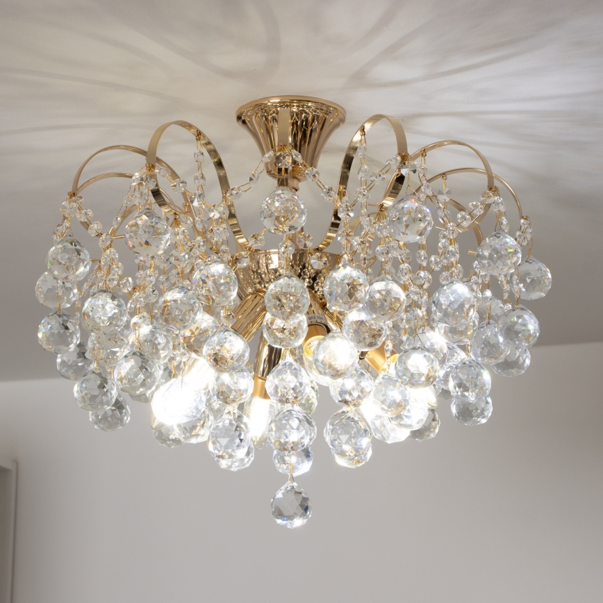 Brilagi - Пристельова люстра CRYSTAL 6xE14/60W/230V золотий
