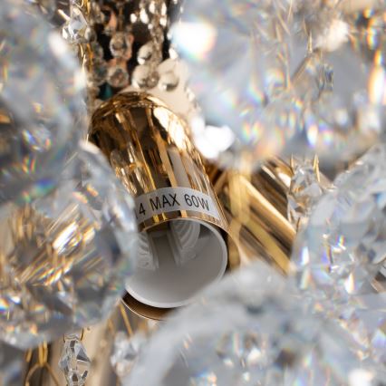 Brilagi - Пристельова люстра CRYSTAL 6xE14/60W/230V золотий