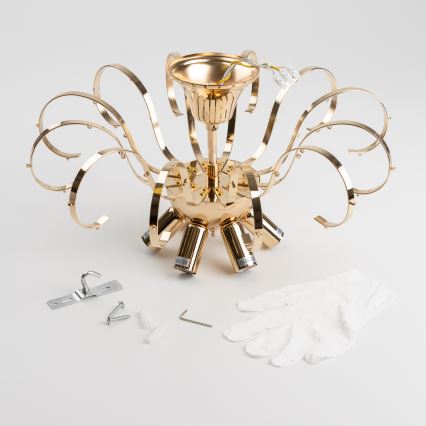 Brilagi - Пристельова люстра CRYSTAL 6xE14/60W/230V золотий