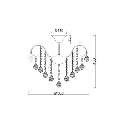 Brilagi - Пристельова люстра CRYSTAL 6xE14/60W/230V золотий