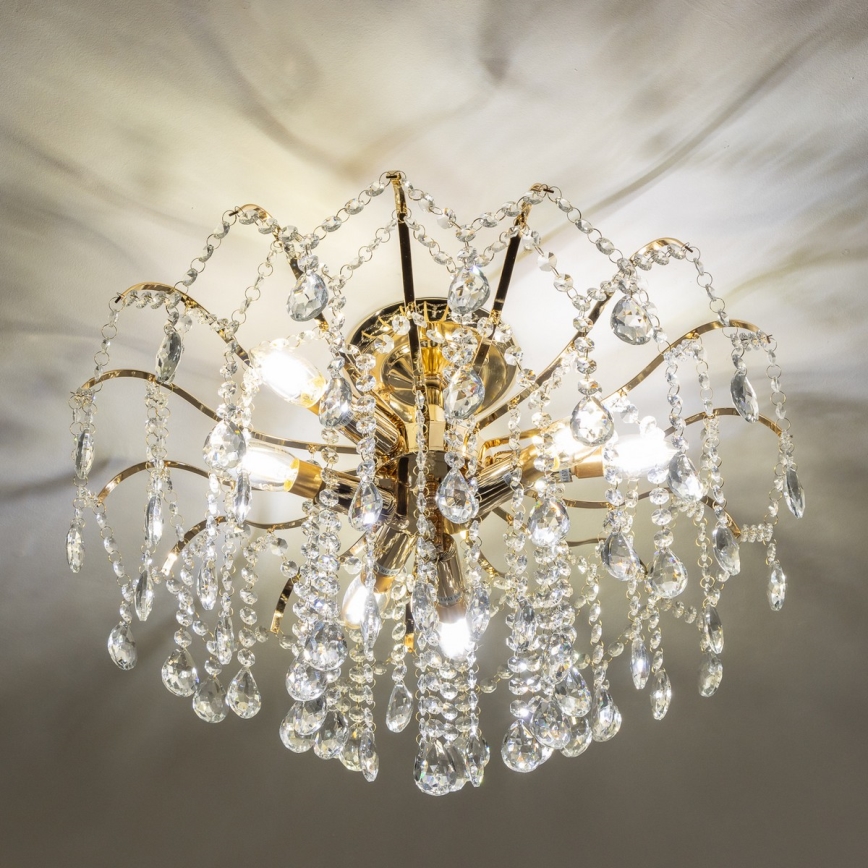 Brilagi - Пристельова люстра CRYSTAL 6xE14/60W/230V золотий