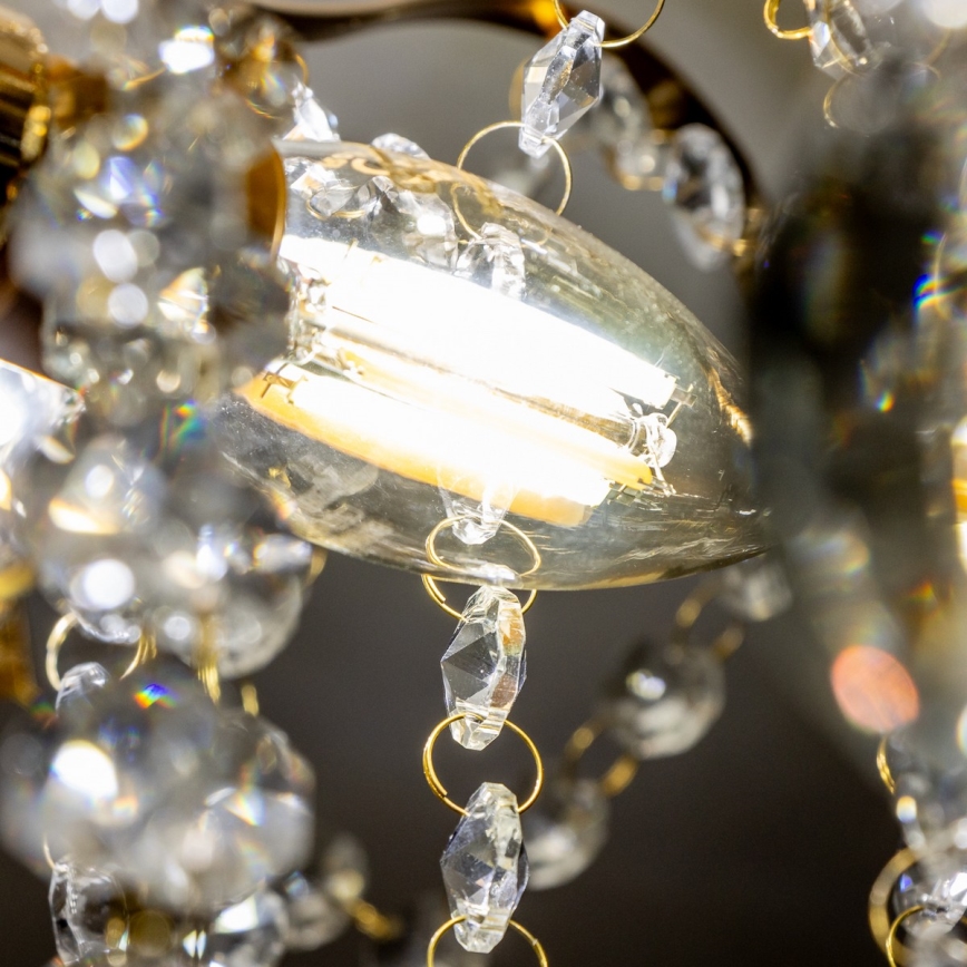 Brilagi - Пристельова люстра CRYSTAL 6xE14/60W/230V золотий