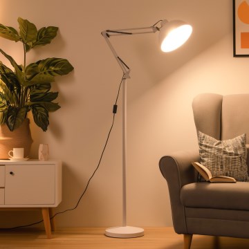 BRILAGI - Регульована підлогова лампа TASKER 1xE27/60W/230V 157 см біла