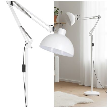 BRILAGI - Регульована підлогова лампа TASKER 1xE27/60W/230V 157 см біла